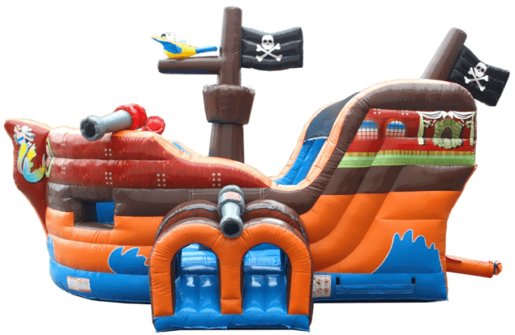 Pirate Ship Bounce House and Slide Combo