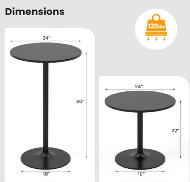 24 Table Circular Cocktail/Bistro Table