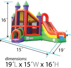 bouncecastle3 1771218770 Orange Rainbow Deluxe Inflatable Castle Bounce House Slide Combo