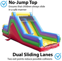 smslide1 1771287971 30' Retro Rainbow Inflatable Rock Climb Slide
